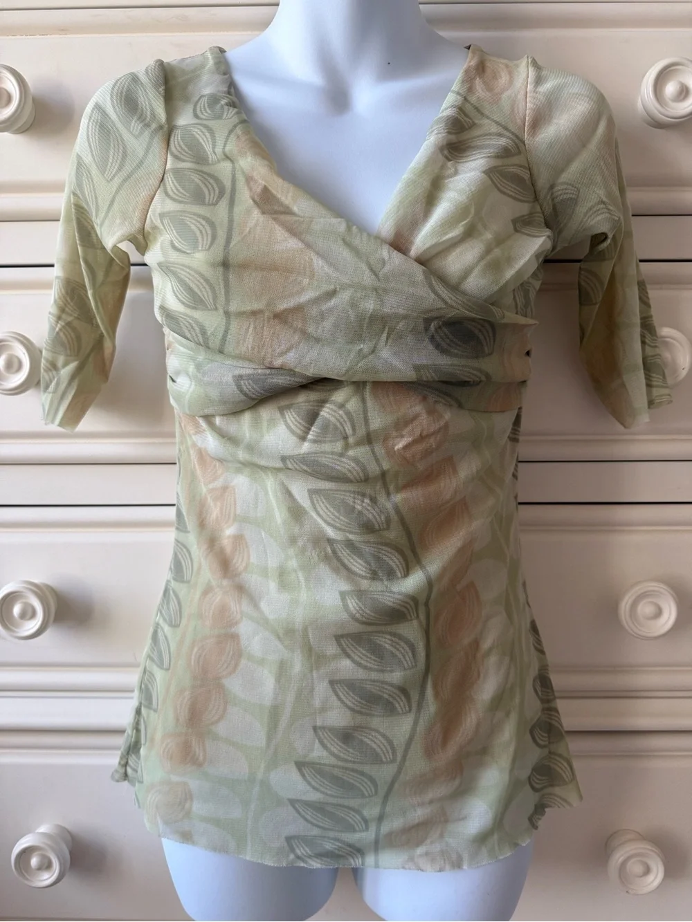 Weston Wear Pale Green Sheer Wrap Top